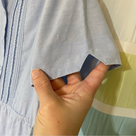 Vintage Kenny Classics Soft Blue Button Down Dress Sz Large - Picture 8 of 9